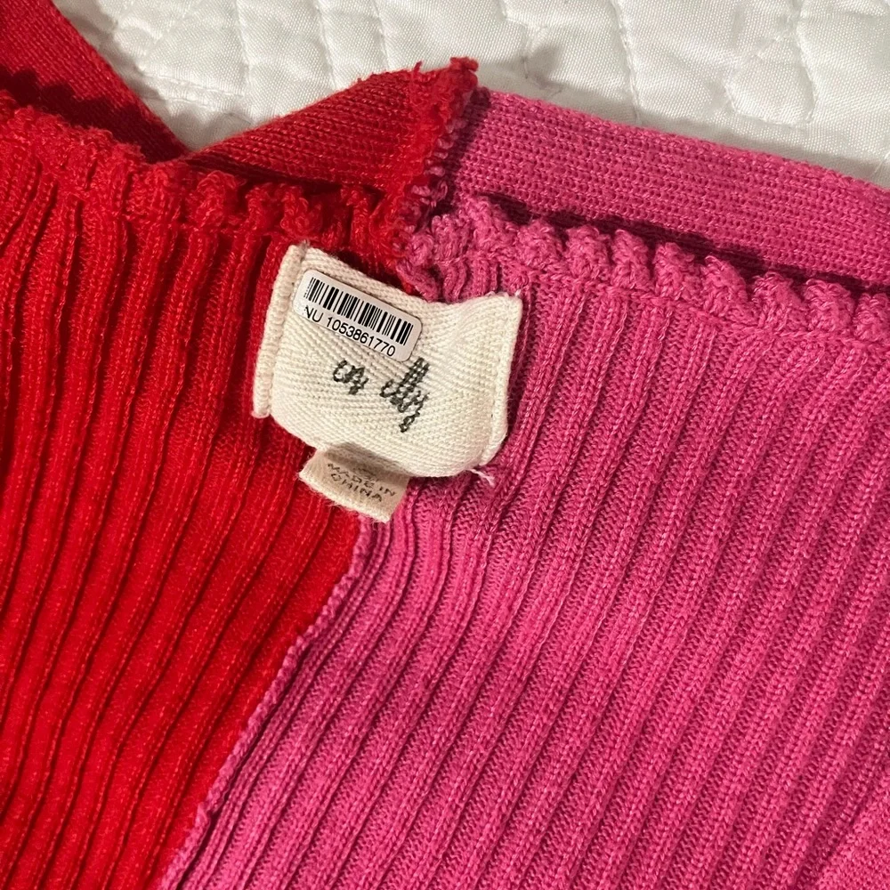 Anthropologie Red and Pink Long Sleeve Dress - Picture 5 of 5